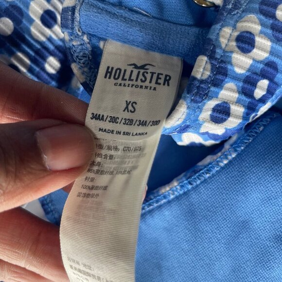 Hollister Blue White Floral Bikini Set Beachwear Vacation XS/S - Picture 8 of 10